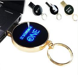 Брелок флешка для промо с подсветкой и лазерной гравировкой логотипа