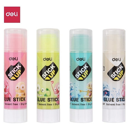 Клей-карандаш DELI "Stick Up" 8 грамм, прозрачный, корпус ассорти, фото 1