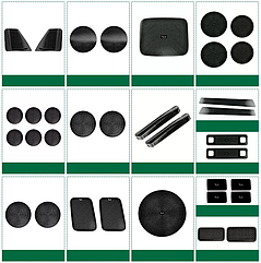 Комплект защитных накладок на динамики, стереосистему Lixiang L9, черного цвета, из 34 элементов