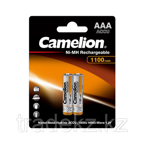 Аккумулятор CAMELION Rechargeable Ni-MH NH-AAА1100BP2 2 шт. в блистере, фото 1