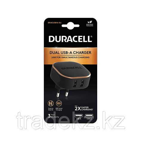 Универсальное зарядное устройство Duracell DRACUSB16-EU 24W 2хUSB-A Черный, фото 3
