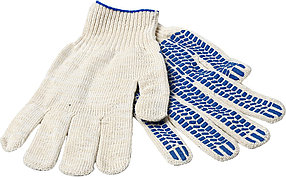 Перчатки х/б ПВХ протектор бел V