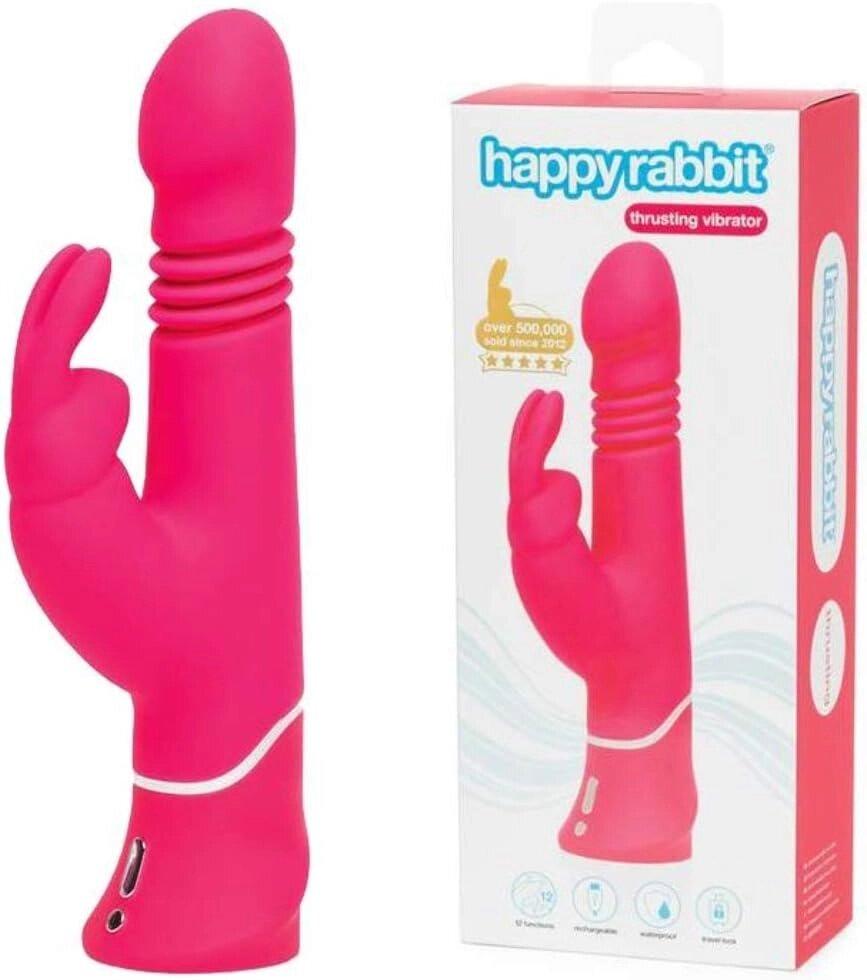Вибратор Happy Rabbit Thrusting Realistic розовый