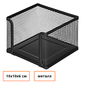 Подставка для бумажного блока BASY, 10х10х6 см, металлическая, черная