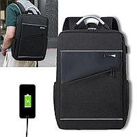 Сумка рюкзак с USB портом с металлической ручкой 17 л черный