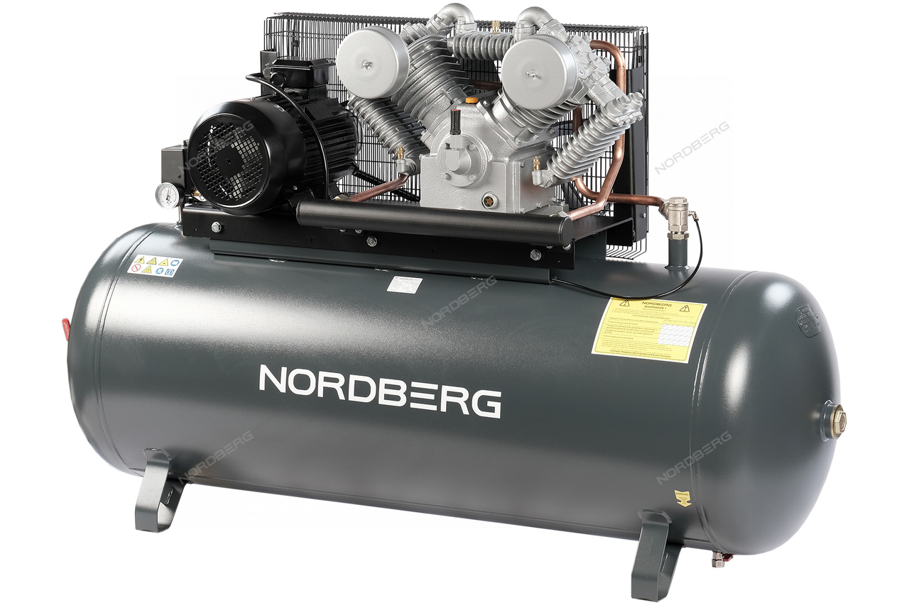 Компрессор поршневой с ременной передачей 380В, ресив. 500л, 1400л/мин NORDBERG NCP500/1400-16, фото 1