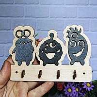 Ключница Мини ключница Монстрики 10х15 см, дерево