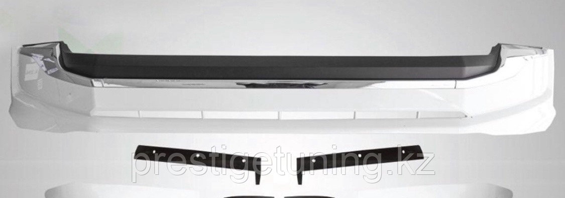 Накладка (губа) переднего бампера STYLE Land Cruiser Prado 2018-21 (Белый цвет)