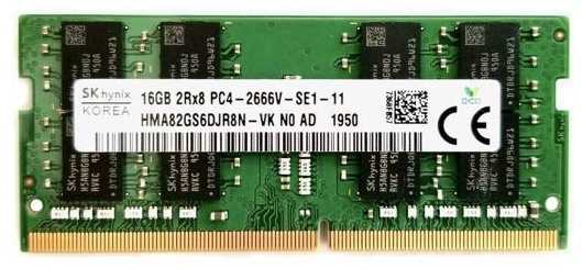 SO-DIMM DDR4 16Gb 2666Mhz Hynix HMA82GS6DJR8N-VK, фото 1