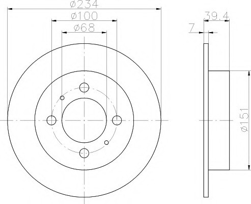 Тормозные диски Nissan Sunny N14 (90-95, Optimal, задние)