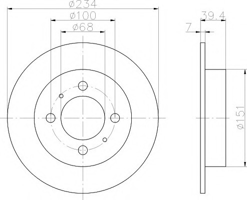 Тормозные диски Nissan Sunny N14 (90-95, Optimal, задние)