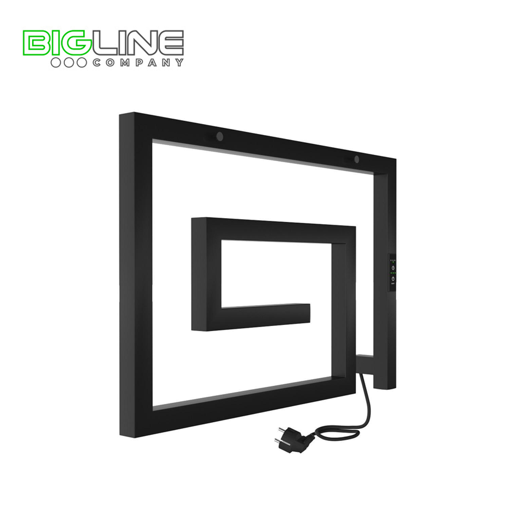 Полотенцесушитель нерж.INDIGO Lira 40*60 electro (таймер,скрытый v-провод справа,чёрный муар)