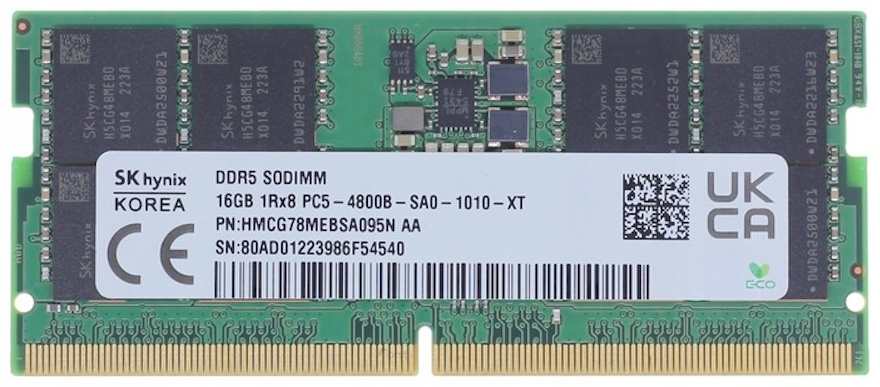 SO-DIMM DDR5 16Gb 4800Mhz Hynix HMCG78MEBSA095N, фото 1