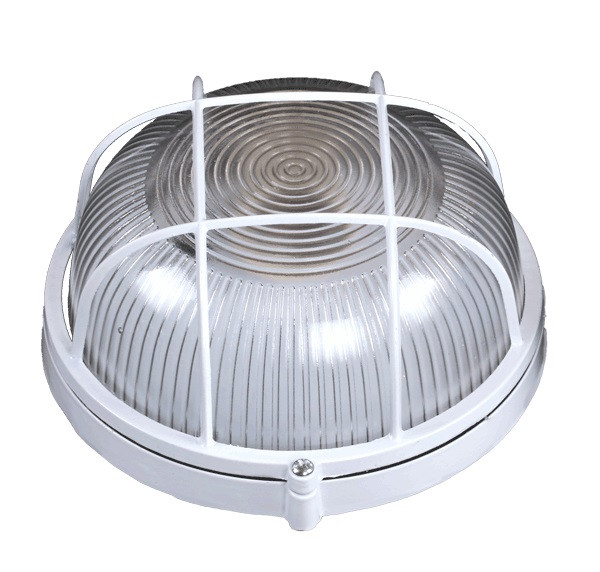 Св-к BH-001 ECO E27 100W WHITE с решеткой IP54 (MS)16шт