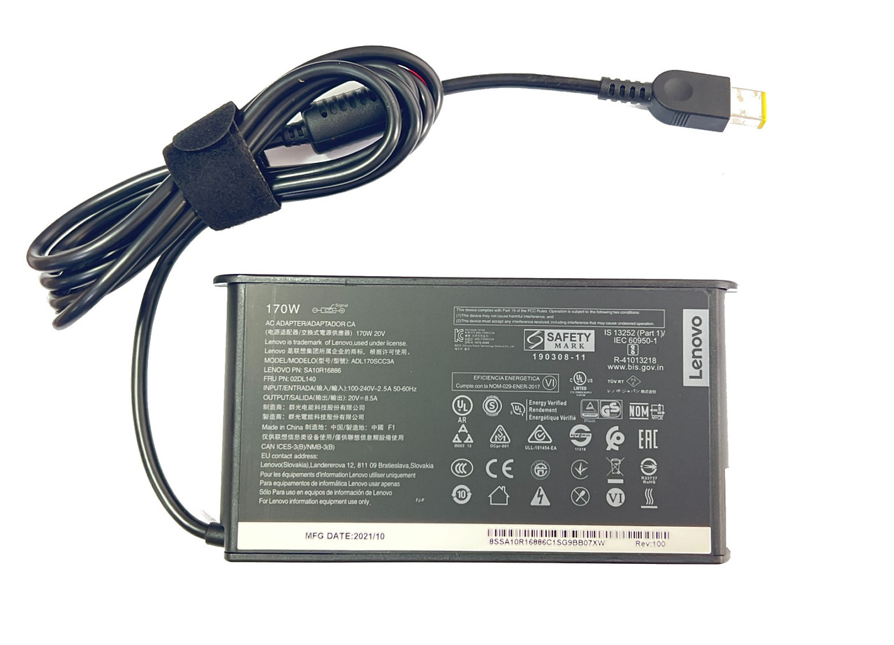 Блок питания 170W для ноутбука Lenovo 20V, 8.5A, USB, SA10R16886, 02DL140, ADL170SCC3A