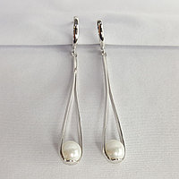 Серьги из серебра имитация жемчуга Красная Пресня 3368826Д