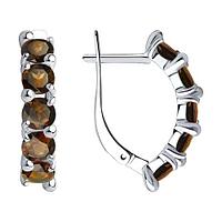 Серьги из серебра с раухтопазами Diamant 94-320-00346-4 серебро с родием