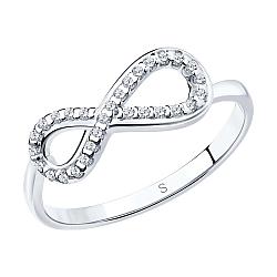 Кольцо бесконечность из серебра с фианитами SOKOLOV 94011256 серебро с родием коллекц. SKLV