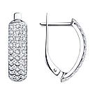 Серьги из серебра с фианитами SOKOLOV 94020058 серебро с родием, с английским замком коллекц. SVOBODA, фото 4