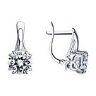 Серьги из серебра с фианитами SOKOLOV 94022291 серебро с родием вставка фианит , с английским замком, фото 4