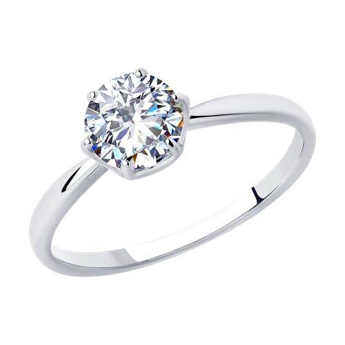 Кольцо из серебра с фианитом Diamant 94-110-01640-1 серебро с родием