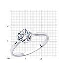 Кольцо из серебра с фианитом Diamant 94-110-01640-1 серебро с родием, фото 3