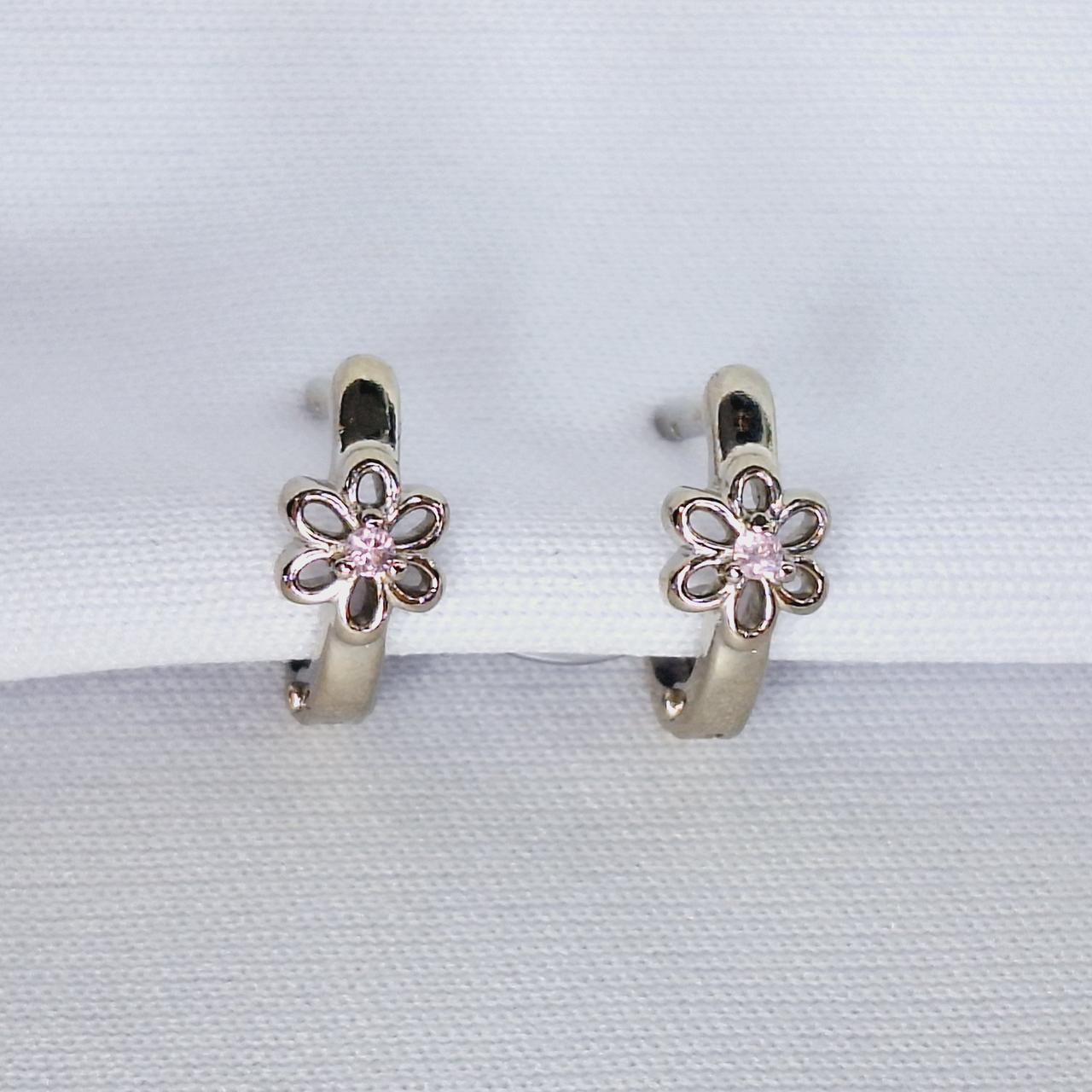 Серьги из серебра с фианитами Diamant 94-120-01132-1 серебро с родием, фото 1