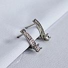 Серьги из серебра с фианитами Diamant 94-120-01573-1 серебро с родием, фото 2