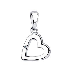 Подвеска из серебра с бриллиантом SOKOLOV 87030016 серебро с родием