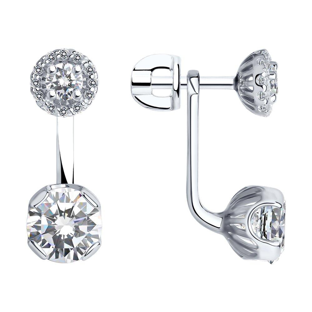 Серьги из серебра с фианитами SOKOLOV 94021439 серебро с родием, фото 1