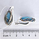 Серьги из серебра искусственный кошачий глаз Красная Пресня 33613096-3 вставка кошачий глаз, фото 3