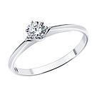 Кольцо из серебра с фианитом Diamant 94-110-01542-1 серебро с родием, фото 5