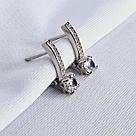 Серьги из серебра с фианитами Diamant 94-120-01712-1 серебро с родием, фото 2