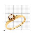 Кольцо из золочёного серебра с фианитом Diamant 93-110-01550-2 серебро с позолотой, фото 4