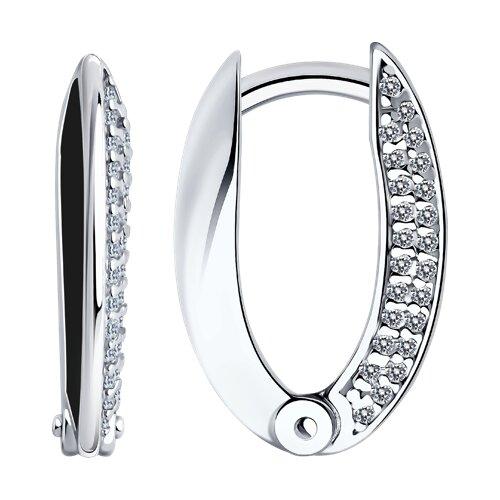 Серьги из серебра с фианитами и эмалью Diamant 94-120-01969-2 серебро с родием
