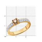 Кольцо из золочёного серебра с фианитами Diamant 93-110-01553-2 серебро с позолотой, фото 4
