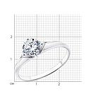 Кольцо из серебра с фианитом Diamant 94-110-01550-1 серебро с родием, фото 7
