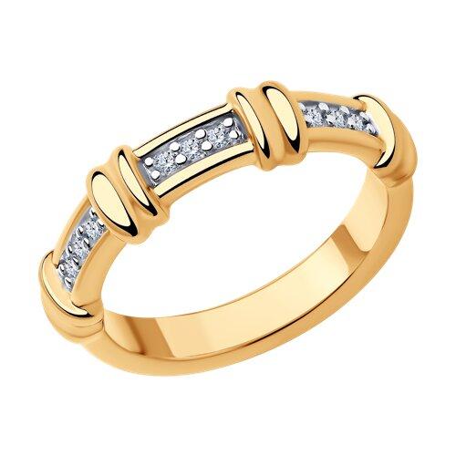 Кольцо из золочёного серебра с фианитами Diamant 93-110-01547-2 серебро с позолотой