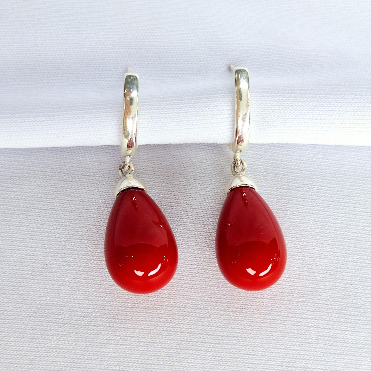 Серьги из серебра с фианитами Красная Пресня 3366752б2 , с английским замком