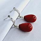 Серьги из серебра с фианитами Красная Пресня 3366752б2 , с английским замком, фото 2