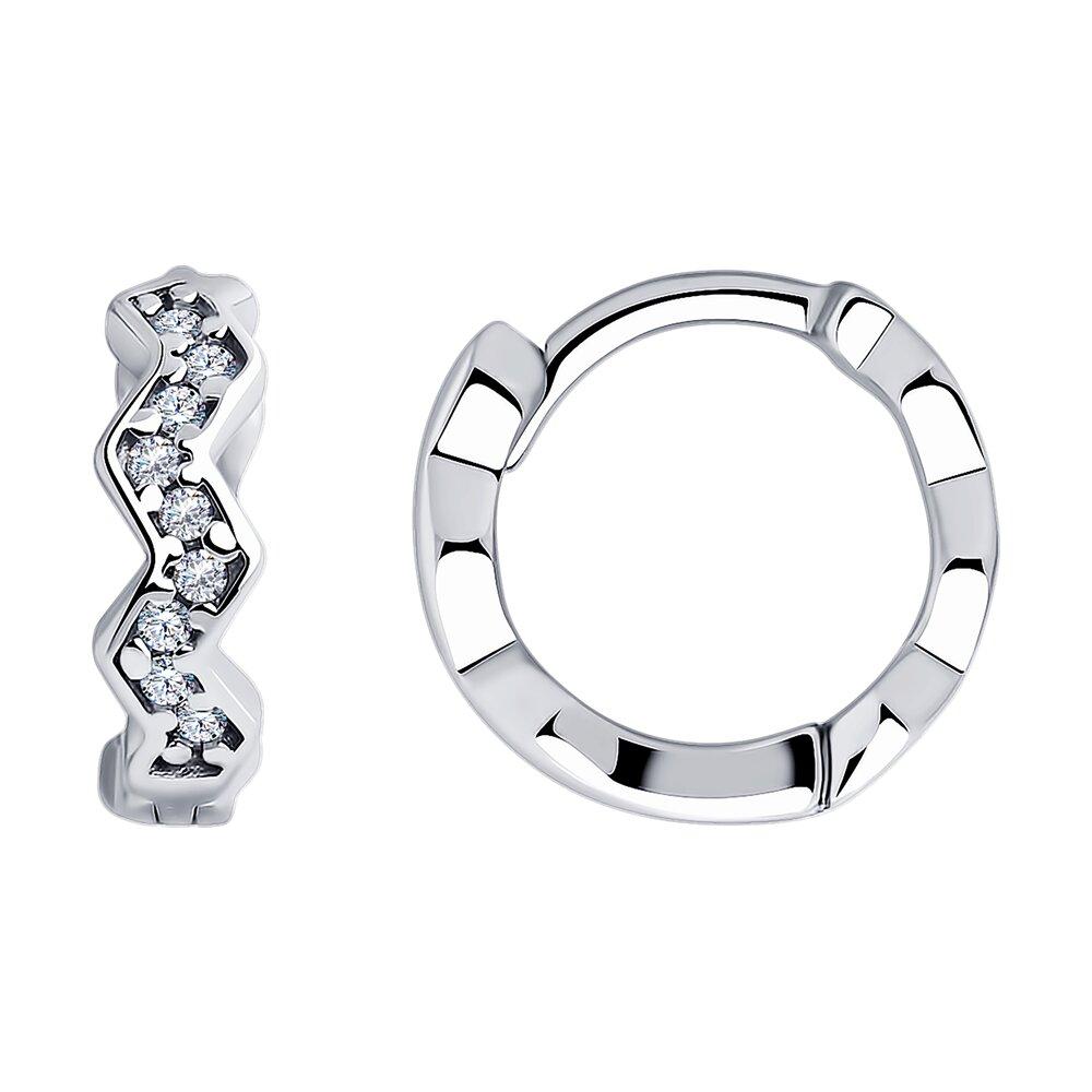 Серьги из серебра с фианитами SOKOLOV 94025970 серебро с родием, фото 1