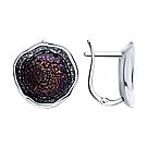 Серьги из серебра с эмалью Diamant 95-120-01780-1 черненное серебро, фото 4