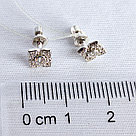 Серебряные серьги-пусеты Вознесенский 12-1191, фото 6