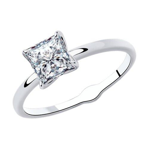 Кольцо из серебра с фианитом Diamant 94-110-01643-1 серебро с родием