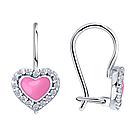 Серьги из серебра с фианитами и эмалью Diamant 94-120-02202-1 серебро с родием, фото 4