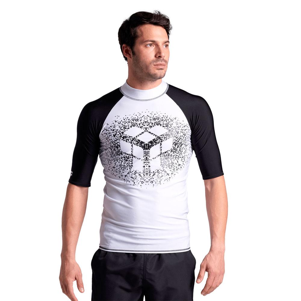 ФУТБОЛКА ДЛЯ ПЛАВАНИЯ МУЖСКАЯ ARENA RASH S white black S-XXL