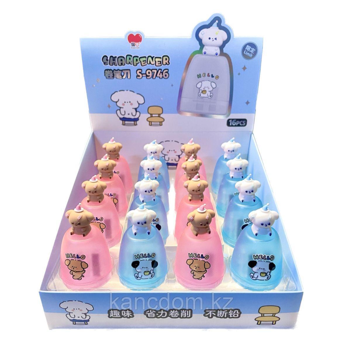 Точилка пластиковая "Hello" 2 отверстия, контейнер, S-9746