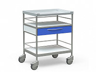 Столик медицинский процедурный с 3 полками и 1 выдвижным ящиком, на колесах, БТ-СТН1-342