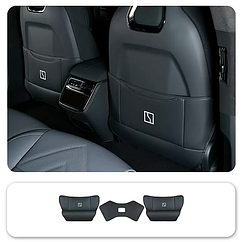 Защитная накладка на нижнию спинку сидений и центральную консоль из эко кожи, Zeekr 001 из 3 частей, черного