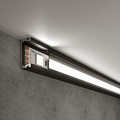 Қара алюминий профилі Led 17*6 мм түзу